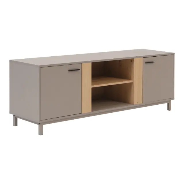Έπιπλο τηλεόρασης Polenio pakoworld taupe με φυσικό 150x40x53εκ 2