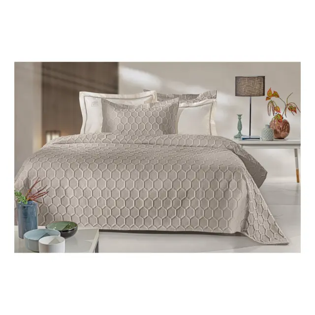 Σετ Κουβερλί King Size 3 Τεμαχίων Guy Laroche Hive Taupe 250x240