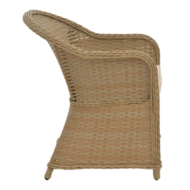 Πολυθρόνα κήπου Hadrian pakoworld rattan καφέ- textilene μπεζ 57x70x85εκ 3