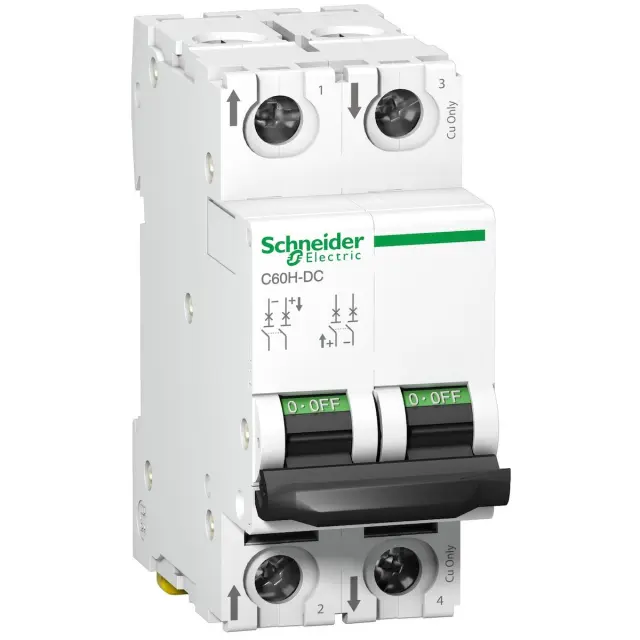 miniature circuit breaker - C60H - 2 poles - 6 A - C curve