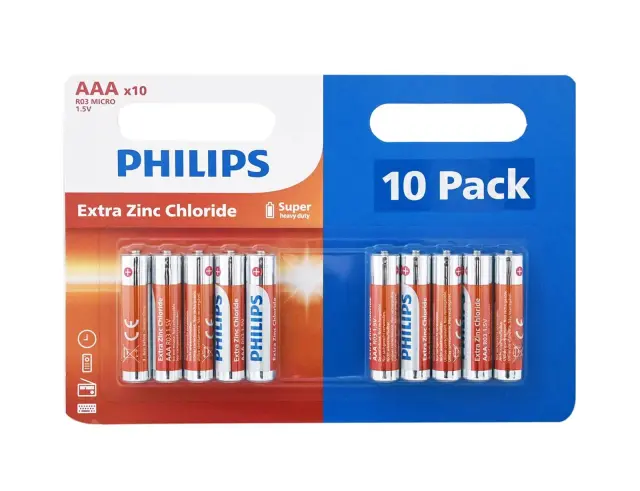 Μπαταρίες Philips Extra Zinc Chloride - AAA - 1.5V - 10 τεμάχια1011897