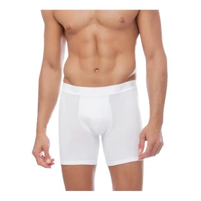 Mengear Basic Ανδρικό Βαμβακερό Long Boxer Εξωτερικό Λάστιχο 2τμχ Minerva - Λευκό - M