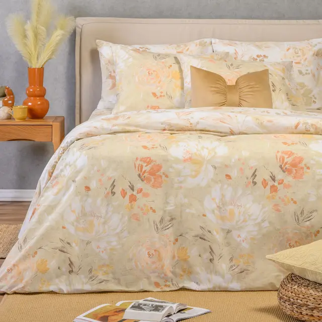 Παπλωματοθήκη 165x245 Μονή Casual Line Melinen Anabelle Beige 50% Βαμβάκι-50% Πολυέστερ
