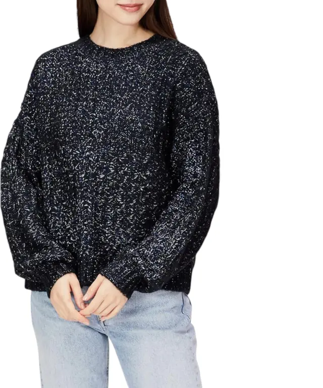 Desigual - Γυναικείο Πλεκτό Πουλóβερ Larache 21WWJFBM-2000 Μαύρο/Μεταλλιζέ - XL 2