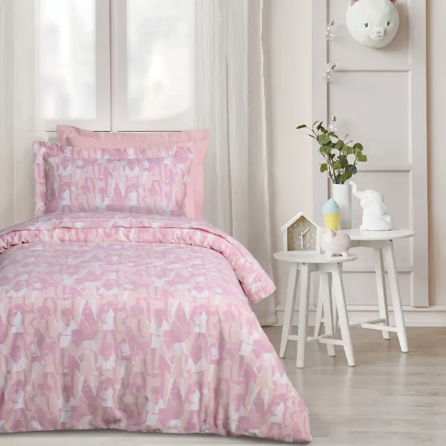 Σετ Σεντόνια 170x260 Μονά Kid Das Home 4987 Pink Χωρίς Λάστιχο70% Βαμβάκι-30% Πολυέστερ