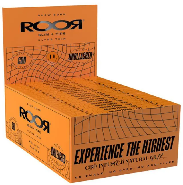 Roor Χαρτάκια Unbleached - King Size Slim 32φ. με Τζιβάνα 2