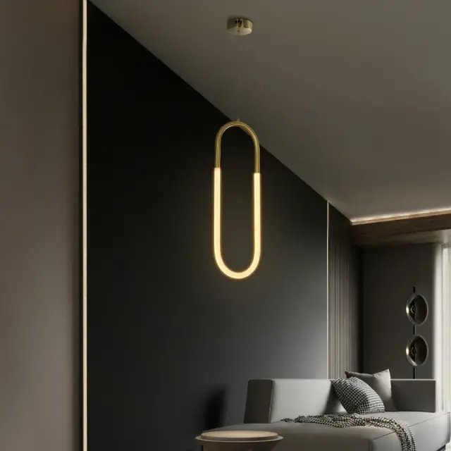 LED Κρεμαστό Φωτιστικό Οροφής GLOW 18Watt CCT με On/Off Χρυσό Πλατίνα και Λευκό Νήμα KLV-101-0176