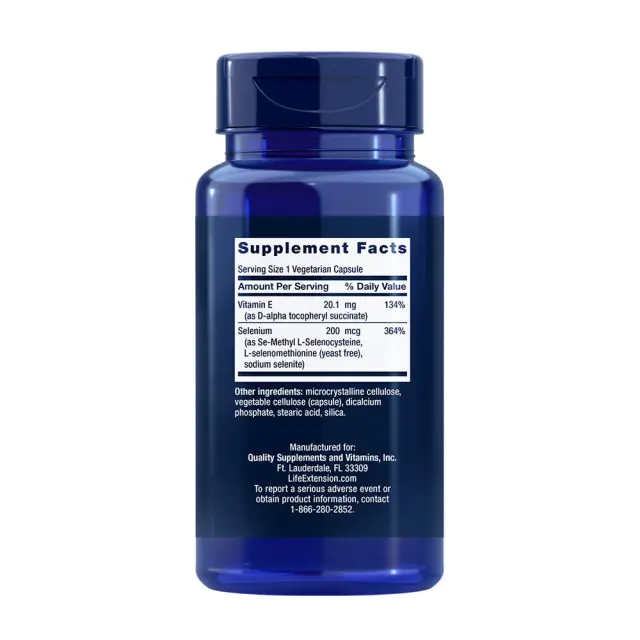 Life Extension Super Selenium Complex 200 mcg 100 Veg Capsules (737870177814) 2