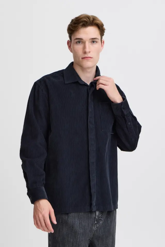 Casual Friday Ανδρικό AUGUSTO Κοτλέ Overshirt – Dark Navy - XL