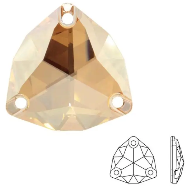 Swarovski 3272 Trilliant Sew-on Stone Crystal Golden Shadow 16mm - 1τεμ