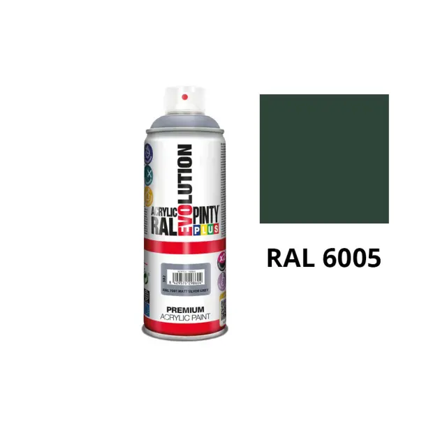 PINTYPLUS Evolution Spray Ακρυλικό Ματ Απόχρωση RAL 6005 400ml