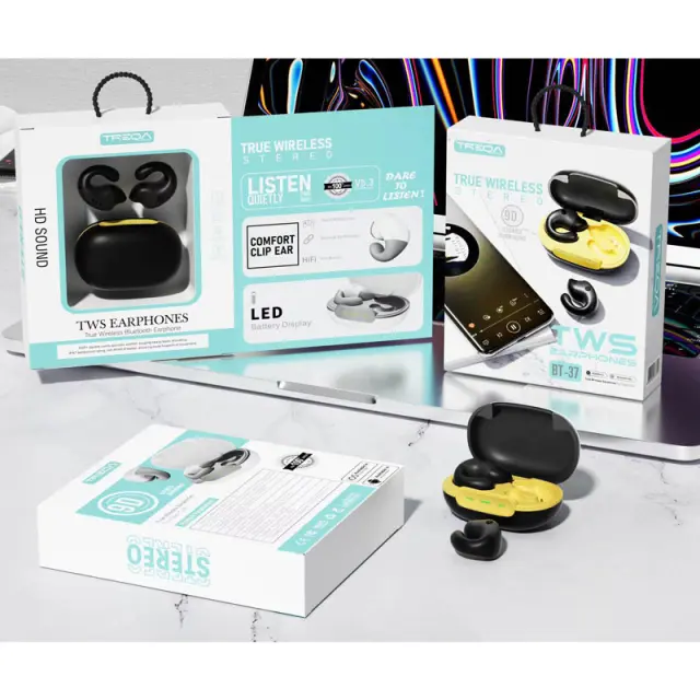 Treqa Earbud Bluetooth Handsfree Ασύρματα Ακουστικά με Θήκη Φόρτισης BT-37 - Wireless headset 017131 3