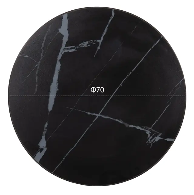 ΕΠΙΦΑΝΕΙΑ ΤΡΑΠΕΖΙΟΥ SINTERED STONE FB96653.03 BLACK MARBLE--ΠΛΑΙΣΙΟ ALU ΜΑΥΡΟ Φ70εκ. 2