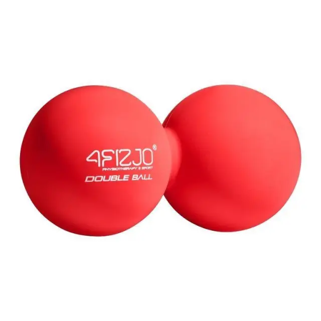4FIZJO Διπλή Μπάλα Μασάζ Σιλικόνης Roller (6,5cm) Κόκκινο - 1219