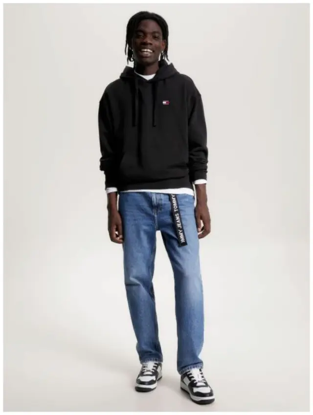 Tommy Hilfiger - Ανδρικό Φούτερ με Κουκούλα DM0DM16369-BDS Μαύρο 2