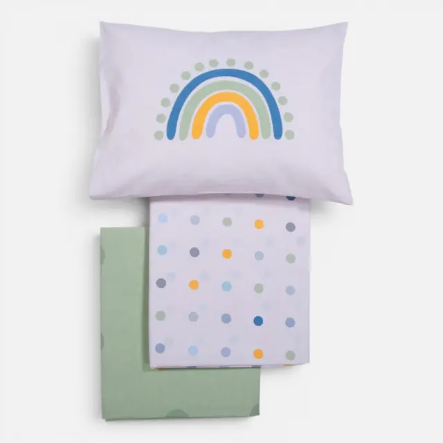 Σετ Σεντόνια Κούνιας Βρεφικά Baby Dots Nef Nef Homeware, 100% ΒΑΜΒΑΚΙ - ECRU/GREEN (040801)