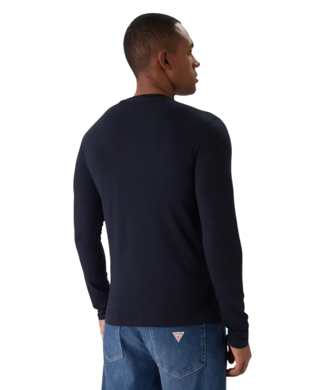 Guess - Ανδρική Μακρυμάνικη Μπλούζα T-Shirt Slim Fit M2YI28J1314-G7V2 Μπλε Σκούρο 2