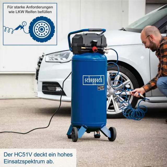 Αεροσυμπιεστής Scheppach HC51V 50L 10 Bar 1500W 3