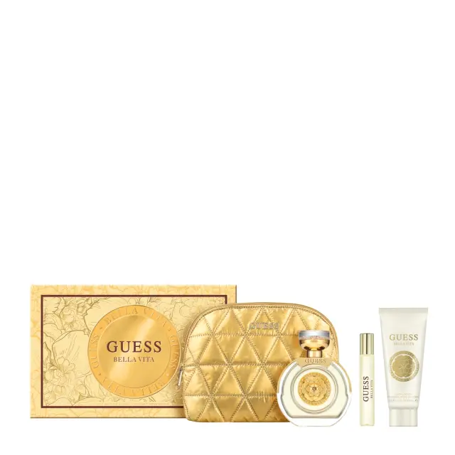 Guess Bella Vita Γυναικείο Αρωματικό Σετ: Eau De Parfum 100ml & Travel Spray 15ml & Body Lotion 100ml & Pouch