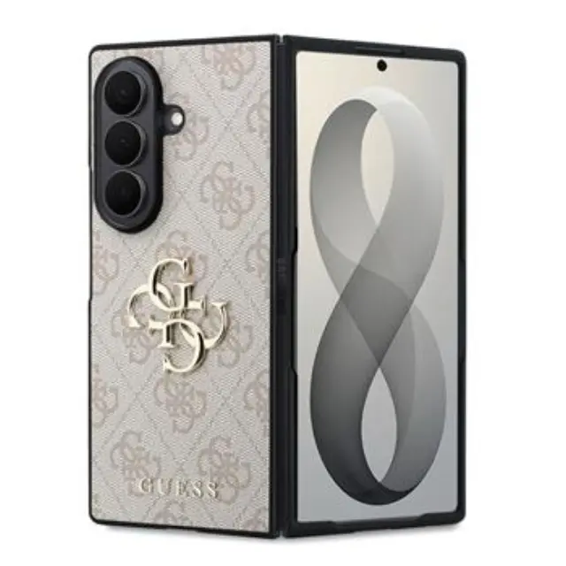 Guess PU 4G Metal Logo Case for Samsung Galaxy Z Fold 8 Ultra Pink