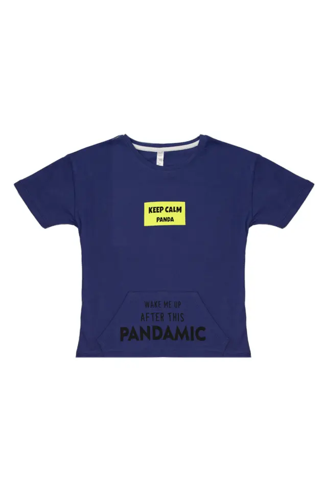 T-Shirt Kid Keep Calm Panda Μωβ