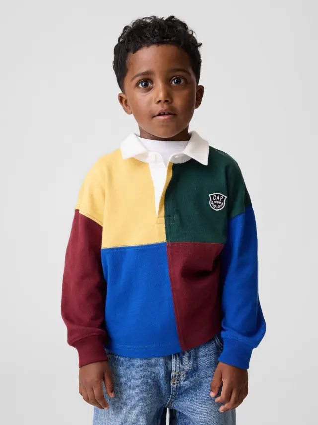 Βρεφική & Νηπιακή Μπλούζα Polo Colorblock σε Rugby Στυλ COLORBLOCK