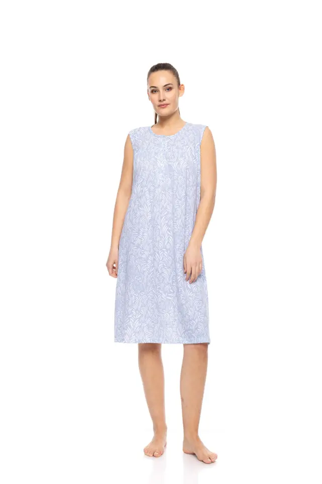 S1540 - Type - NIGHTGOWN CLASSIC ICE BLUE FLEUR - 3XL