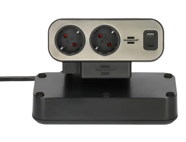 Επιτραπέζιο Πολύπριζο Estilo Brennenstuhl - 10x Schuko - 1x USB-A, 1x USB-C - Με Διακόπτη On/Off - Καλώδιο 2m - Black1153580200