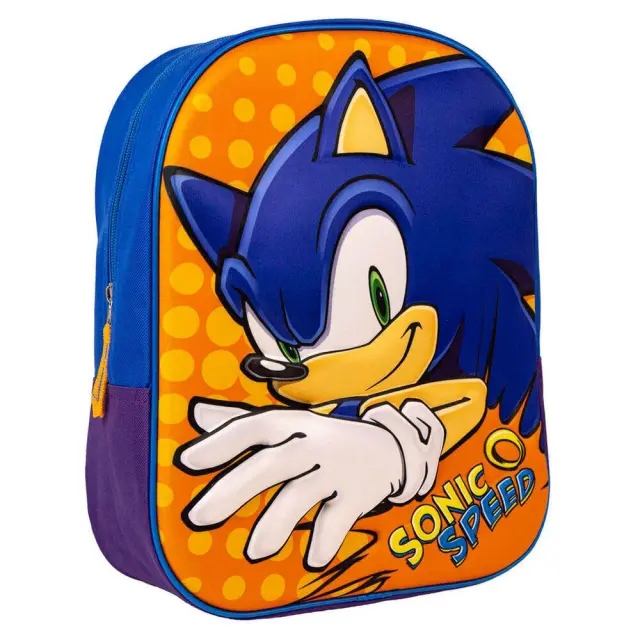 Sonic the Hedgehog Speed 3D Σχολική τσάντα πλάτης δημοτικού 31x25x10 cm Πολύχρωμο