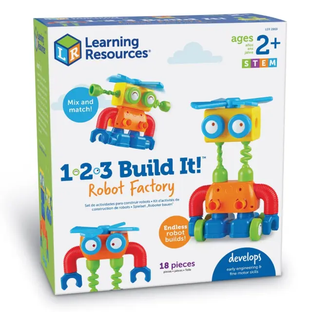 Learning Resources Εκπαιδευτικό Παιχνίδι 1-2-3 Build It!™ Robot Factory για 2+ ετών LER 2869