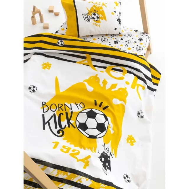 Σετ Σεντόνια Κούνιας 70x140+15 Official Team Licensed Palamaiki AEK8 100% βαμβακερόΜε Λάστιχο