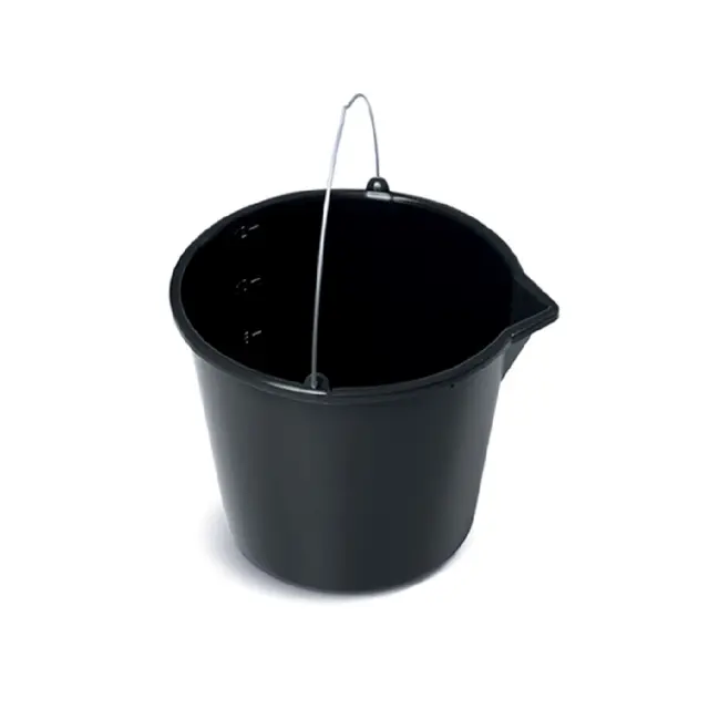 Prosperplast KBU16L-S411 Κουβάς πλαστικός με χείλος Ø34x25,5Ycm 16lt Μαύρος / 103774