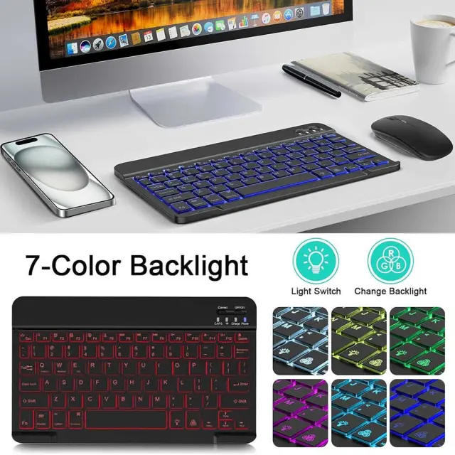 Ασύρματο Πληκτρολόγιο και Ποντίκι Techsuit AirCombo (WKM1) RGB Μαύρο 2
