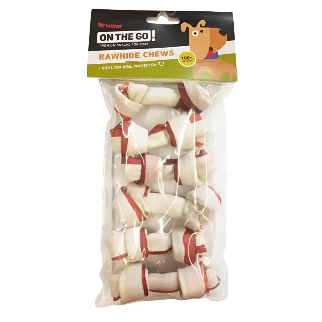 On The Go Double Col Knotted Bone Φυσικό Χρωματιστό Κόκκαλο Κόμπος 8cm 15-20gr 6τμχ
