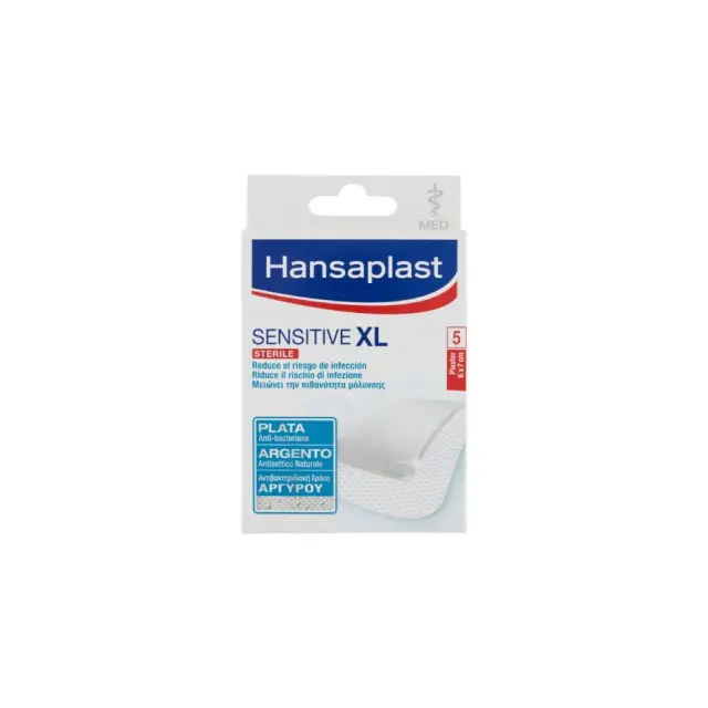 Hansaplast Sensitive Silver XL 6 x 7cm 5Strips