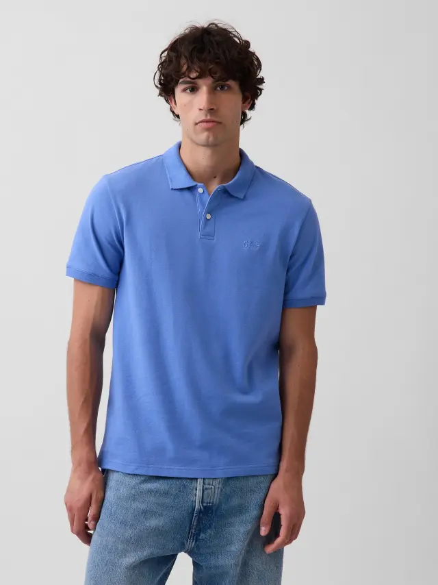 Ανδρική Μπλούζα Polo Πικέ με Λογότυπο CABANA BLUE 602