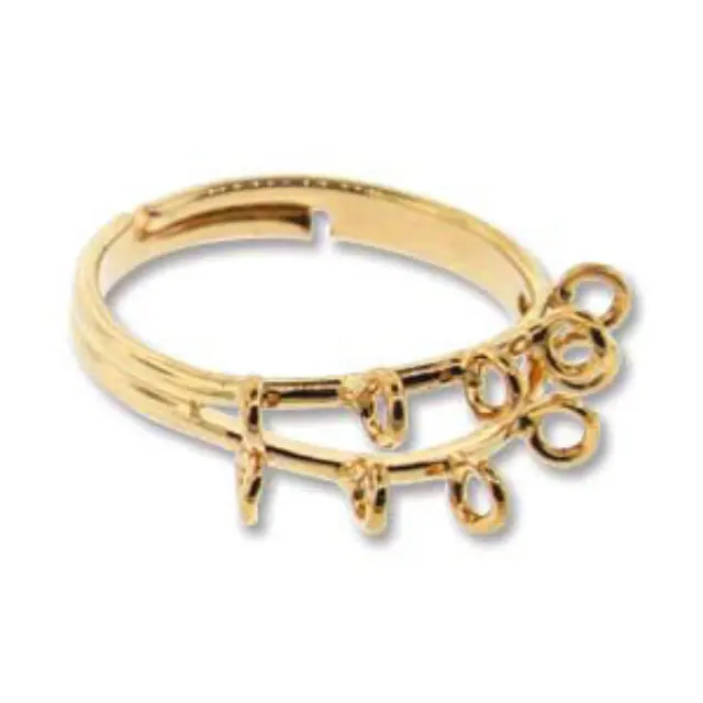 Ρυθμιζόμενο Δαχτυλίδι Gold Plated 10 Loop - 6τεμ
