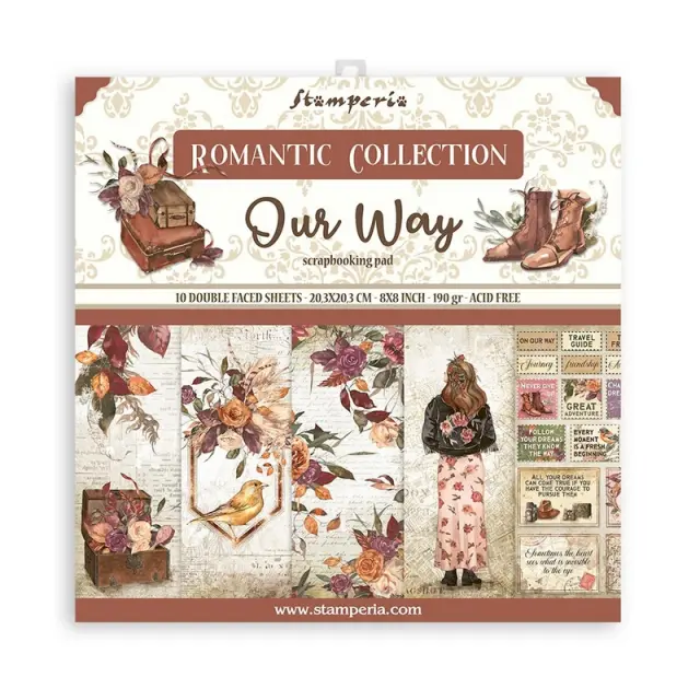 Χαρτιά scrapbooking Stamperia 10τεμ, 20.3x20.3cm, Our way