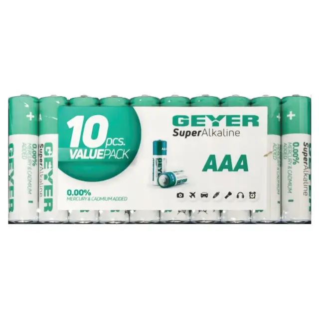 Μπαταρίες AAA Super Alkaline 1.5V 10 τμχ Geyer