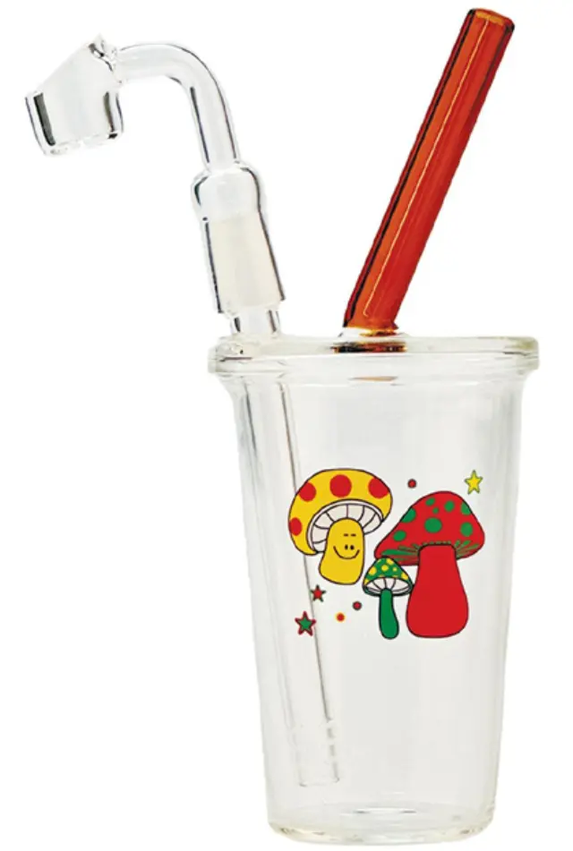 Γυάλινο Oil Bong Beaker Mushrooms - 20cm