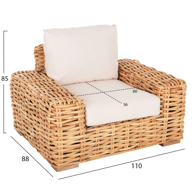 ΠΟΛΥΘΡΟΝΑ FB99810 ΞΥΛΟ MANGO-RATTAN ΦΥΣΙΚΟ-ΛΕΥΚΑ ΜΑΞΙΛΑΡΙΑ 110x88x70-85Υεκ. 2