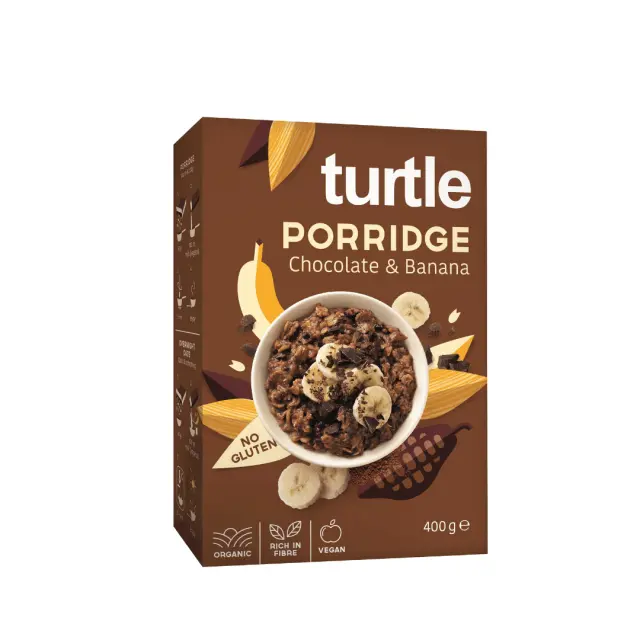 Porridge βρώμης με Σοκολάτα & Μπανάνα Χωρίς Γλουτένη 400gr - TURTLE