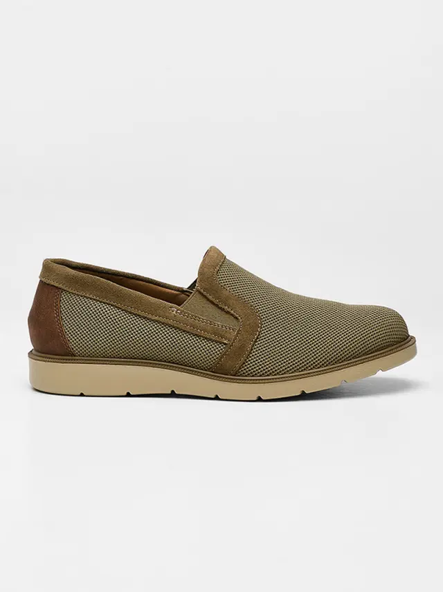 Imac Μοκασίνια-Loafers Ανδρικό δέρμα/δέρμα Nubuck Πράσινο IMA/751052 BEIGE 2