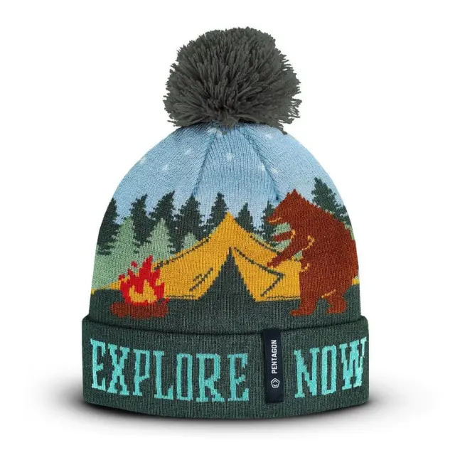 Pentagon Sanctuary "BEAR" Knit Beanie-Χειμερινός Σκούφος - 104-Multicolour