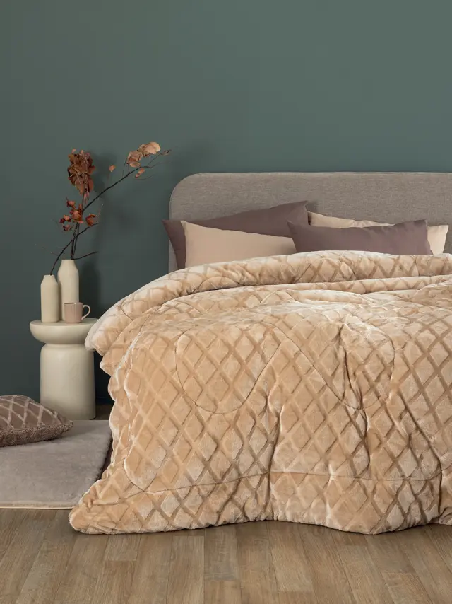 Κουβερτοπαπλωμα King Size Nadine Collection 240x260 NADINE/5 Sand Palamaiki - KING 240x260