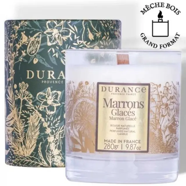 Durance candle MARRONS GLACES-Noel 2024-Αρωματικό Κερί με ξύλινο φυτίλι 280g