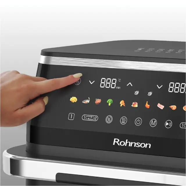 ΦΡΙΤΕΖΑ AIR FRYER MOD R-28019 SINGLE OR DUAL BASKET ROHNSON 3