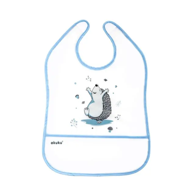 Σαλιάρα με Velcro 30x30cm Closer Blue Hedgehog Akuku A0520