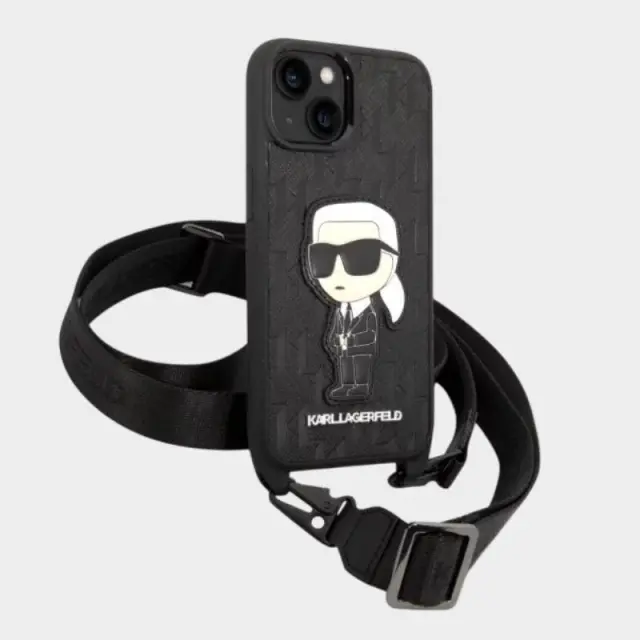 Θήκη Κινητού iPhone 14 6.1" Με Λουράκι Karl Lagerfeld KLHCP14SSTKMK Μαύρο - ONESIZE