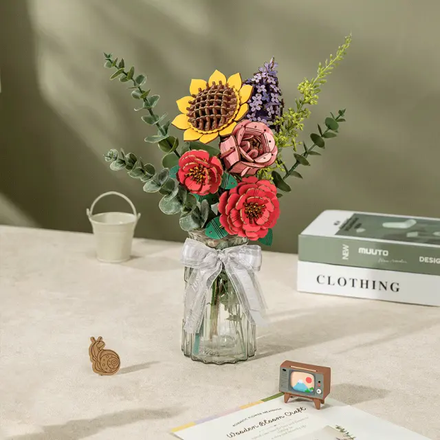 Robotime Wooden Bloom Craft Sunflower TW011 3